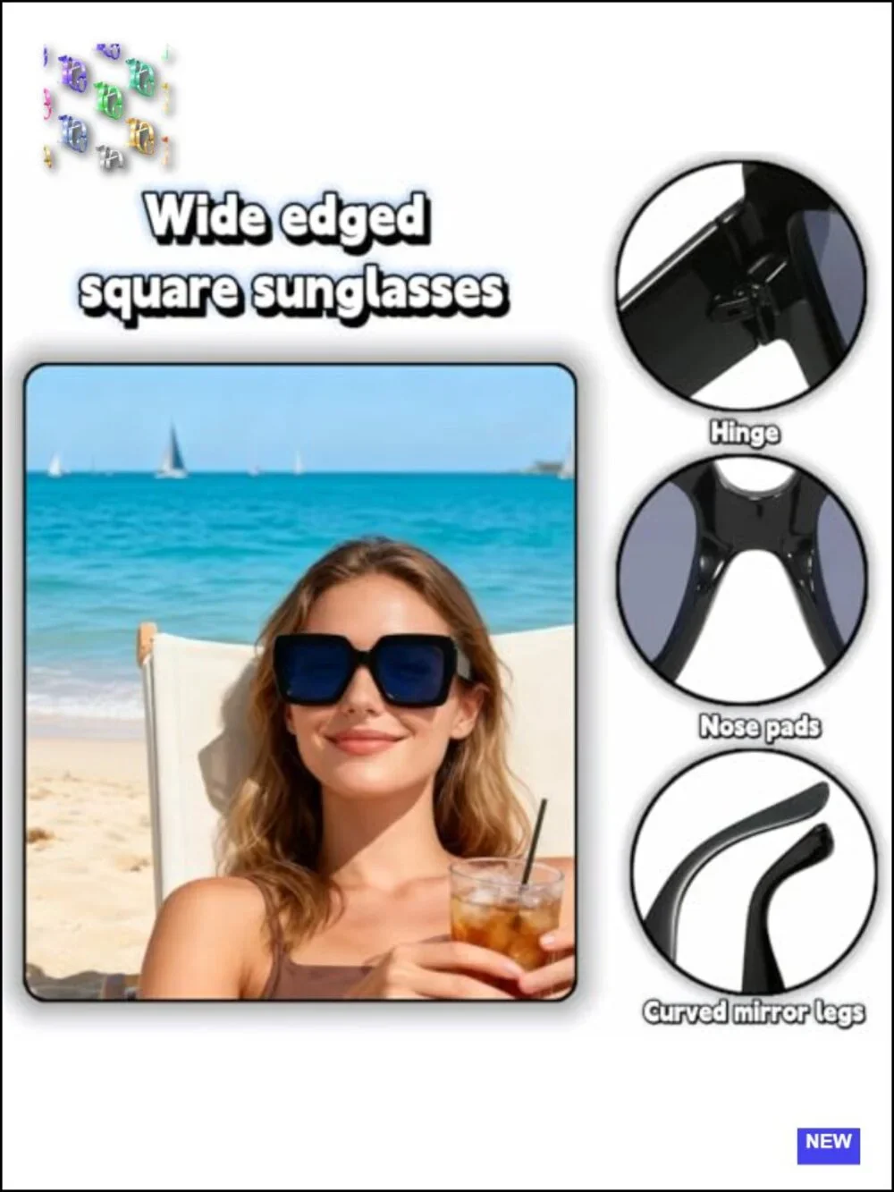 Oversized Square Sunglasses for Women Retro UV Protection Lightweight